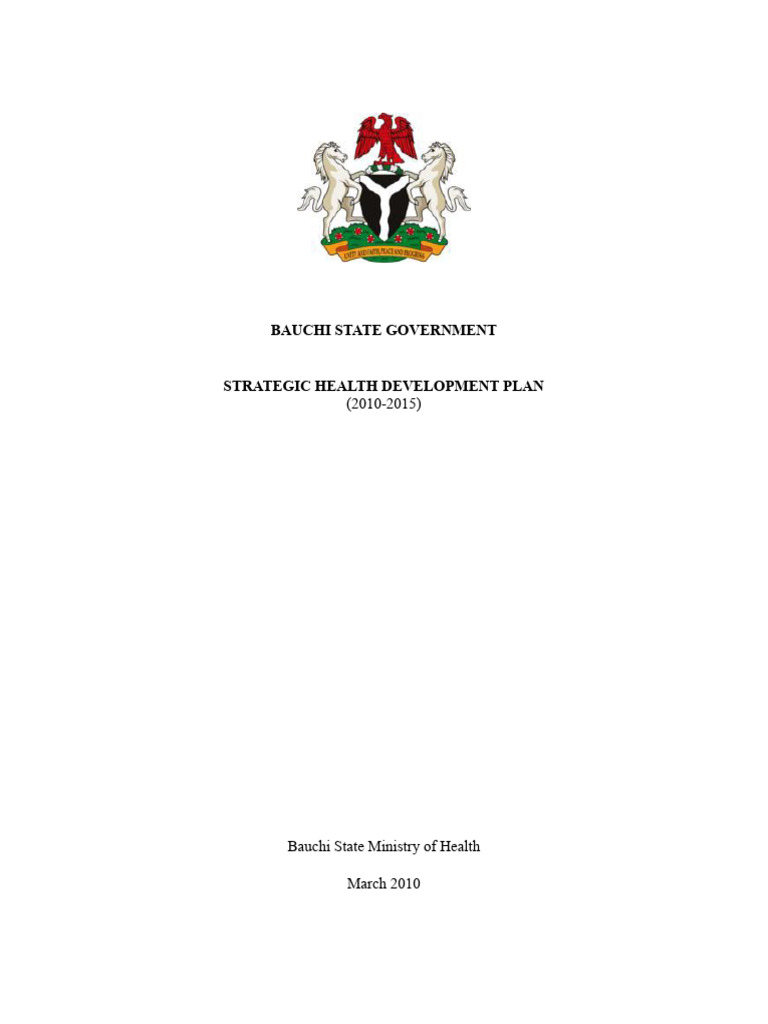 Bauchi State Strategic Health Development Plan 2010-2015 | PDF ...