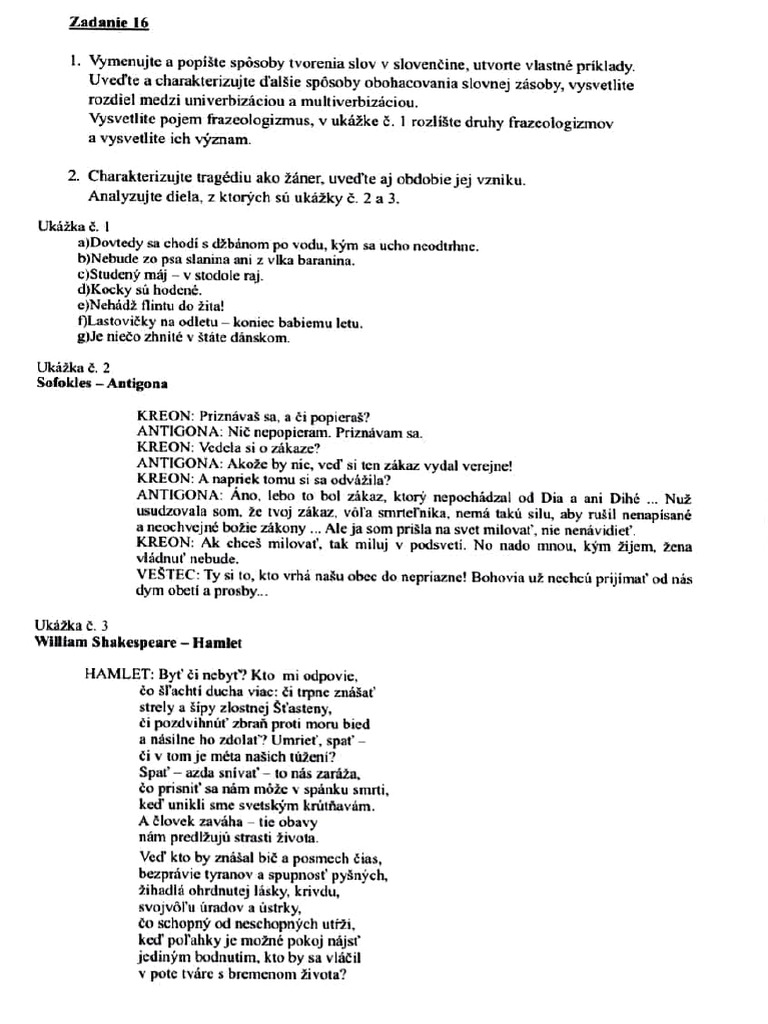 Zadania 16 30 SJL Ukážky | PDF