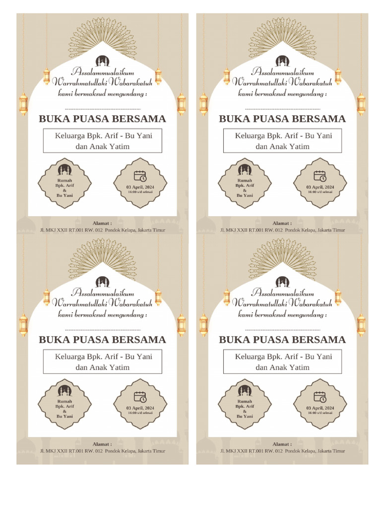 Undangan Bukber | PDF