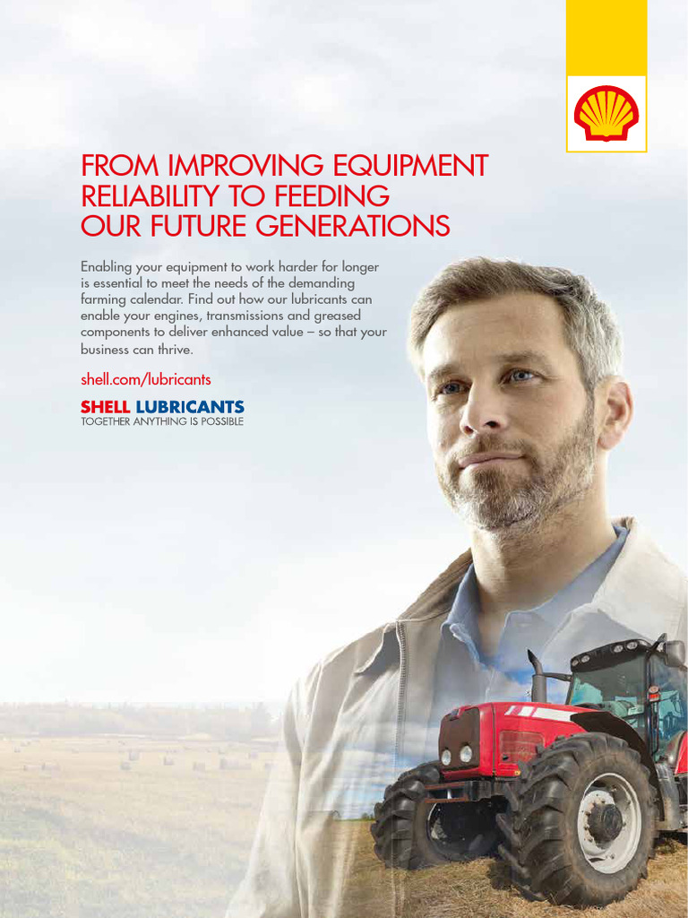 Shell Lubricants for Agriculture Efficiency | PDF | Lubricant | Bearing ...