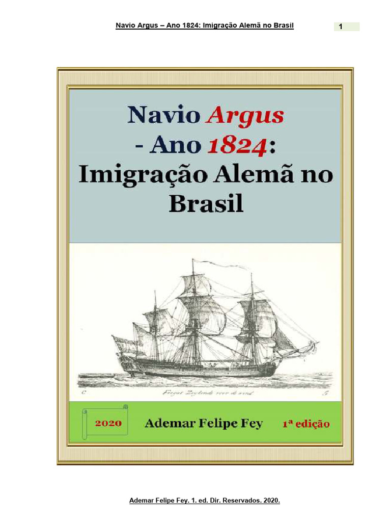 Imigração Alemã: Navio Argus 1824 | PDF | Brasil | Bibliotecas