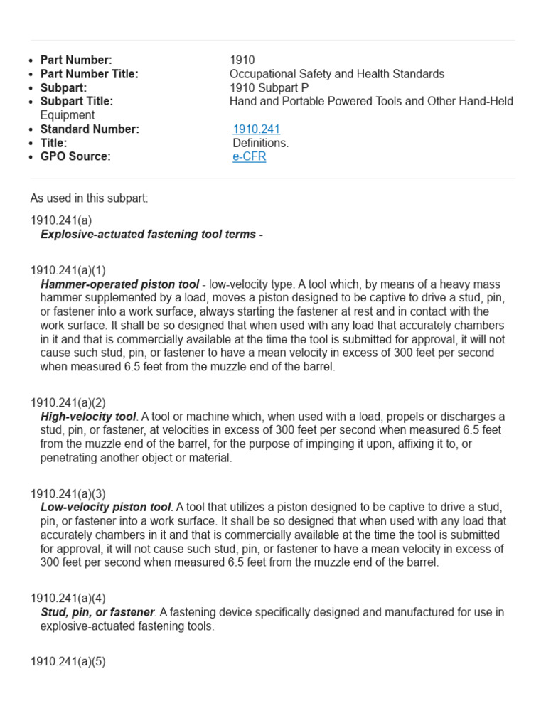 Osha 1910 241 definitions pdf grinding abrasive cutting gun
