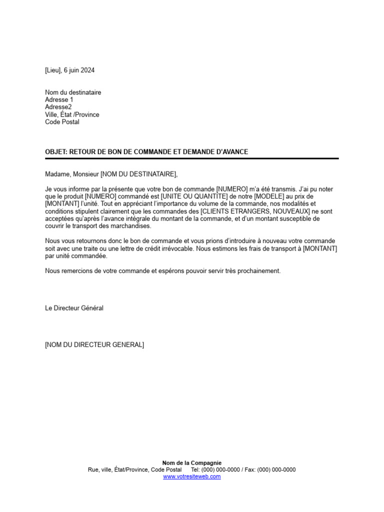 Demande de paiement en avance | PDF