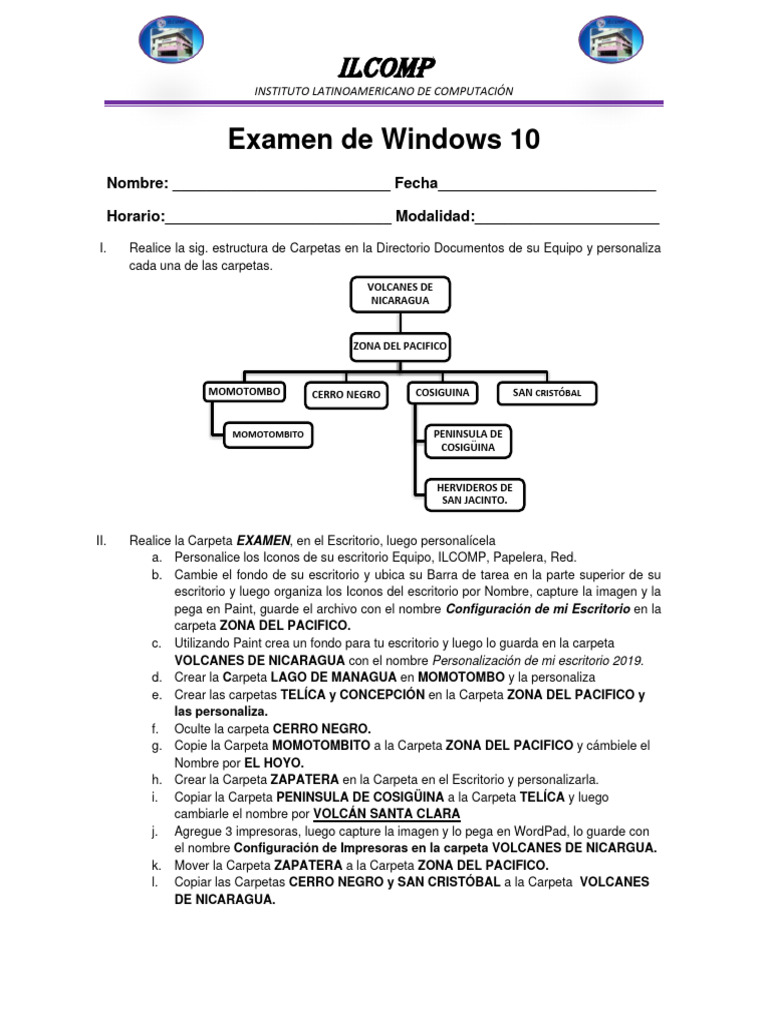 Examen Práctico de Windows 10 | PDF | Archivo de computadora ...