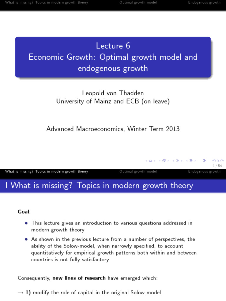 Modern Growth Theory Insights | PDF | Economic Growth | Economics