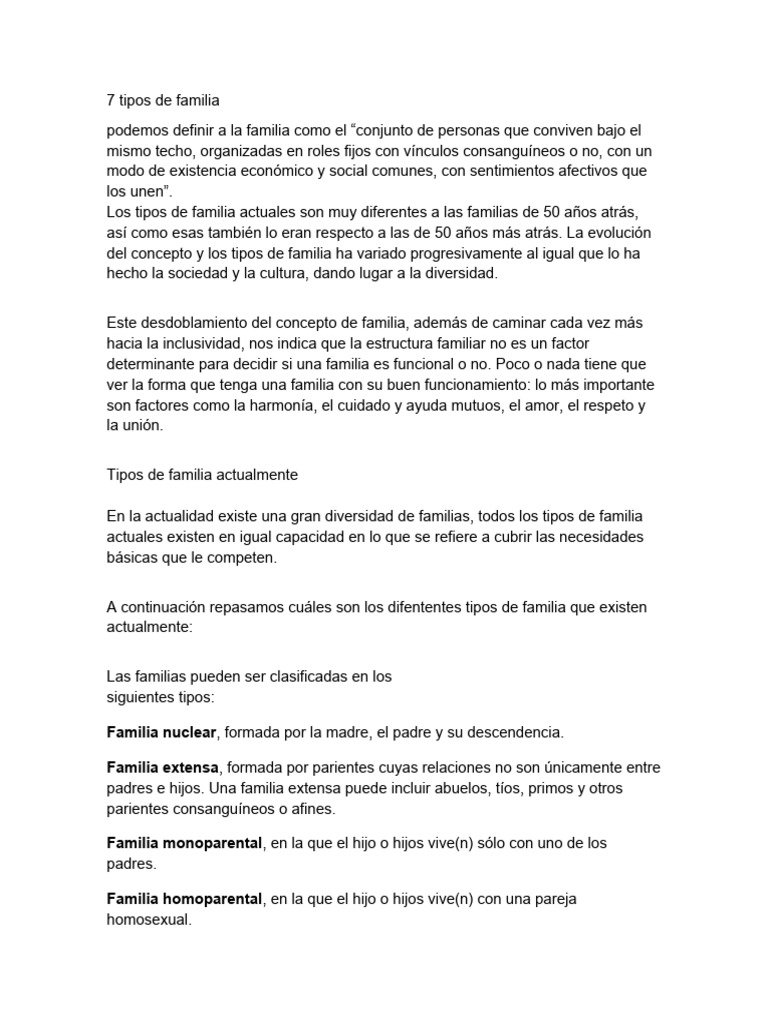 Tipos de Familias en la Actualidad | PDF | Familia | Adopción