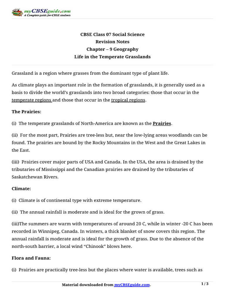 07-social-science-geography-key-notes-ch09-life-in-the-temperate