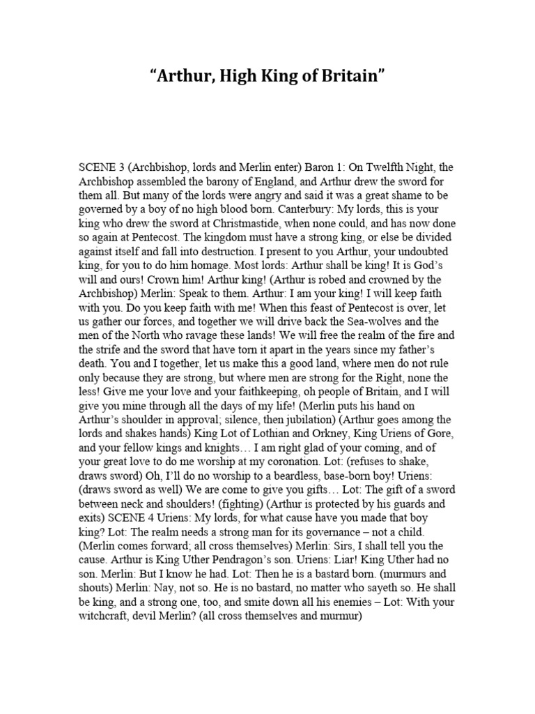 Arthur, High King of Britain” | PDF