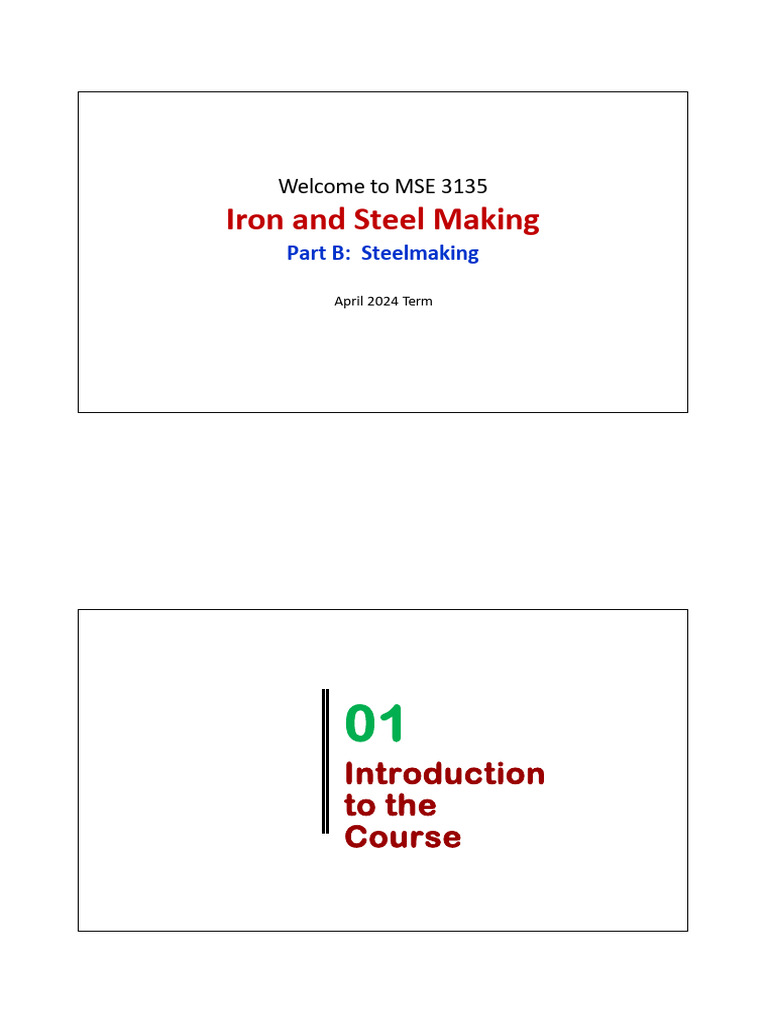 Steelmaking Course Overview Pdf Steelmaking Steel