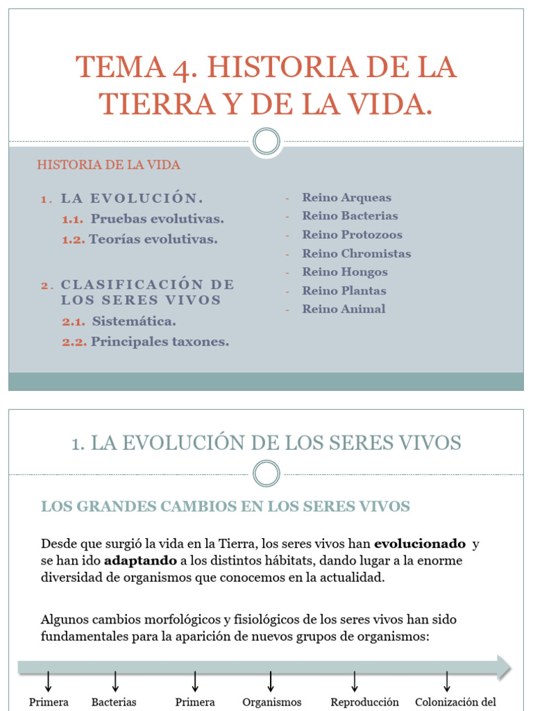 T.4. Historia de La Tierra y La Vida | Descargar gratis PDF | Evolución ...