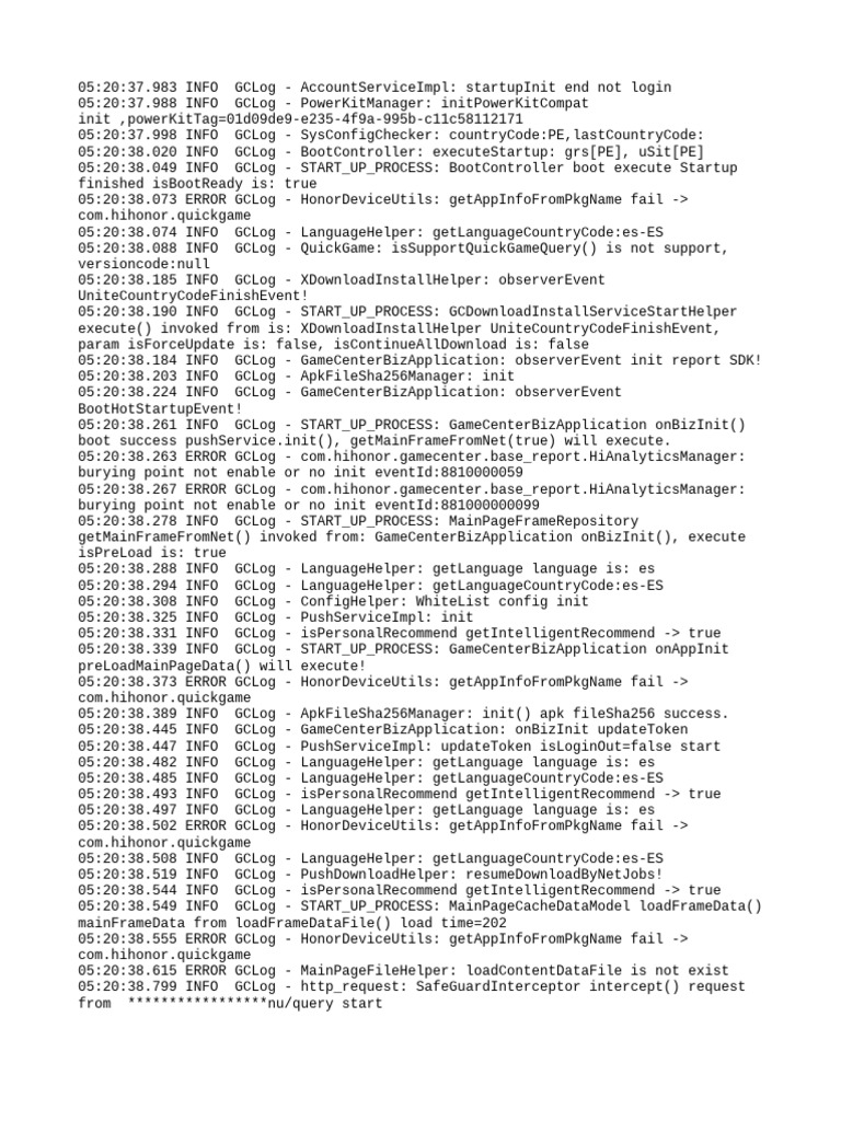 GameCenter Startup Log Analysis | PDF | Computing | Software