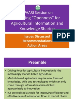 APAARI - Session On Openness in Agricultural Information and Knowledge Sharing