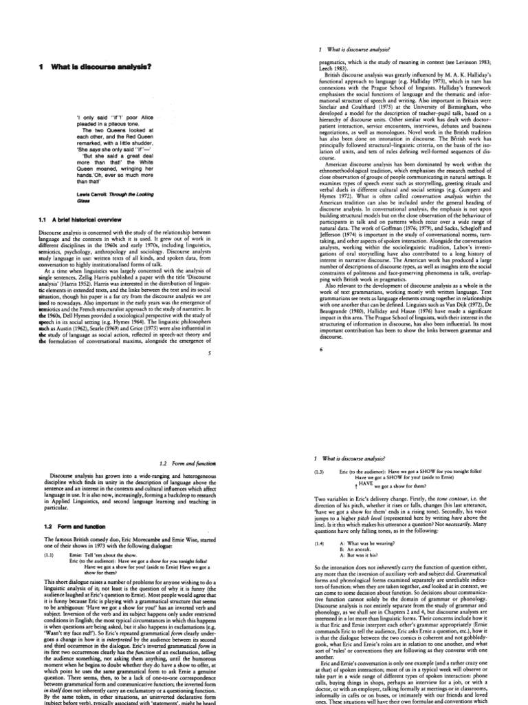 Discourse Analysis in Language Teaching | PDF | Linguistics | Question