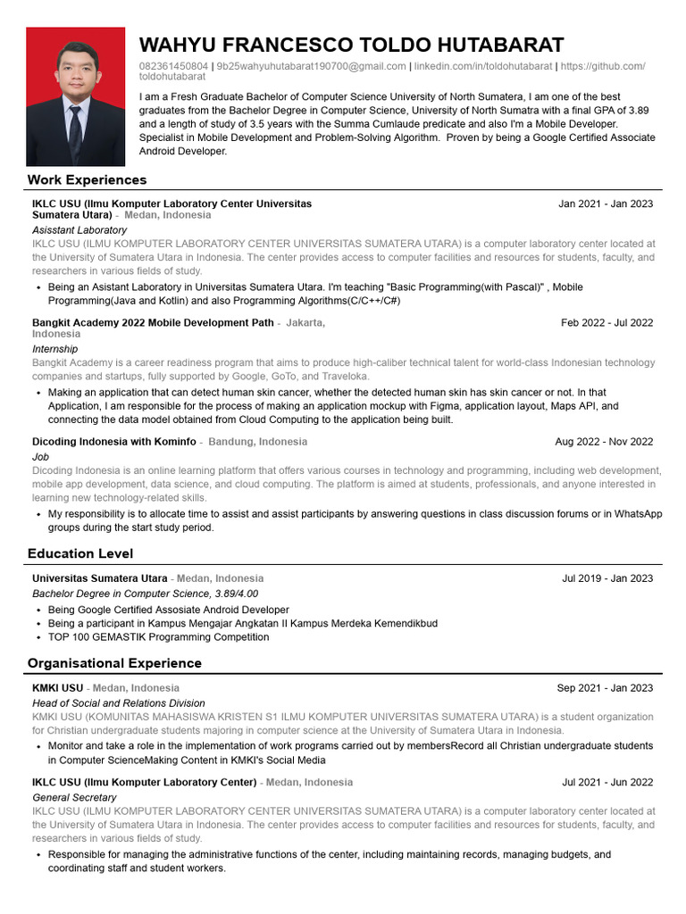 Computer Science Graduate Profile | PDF | Computer Science ...