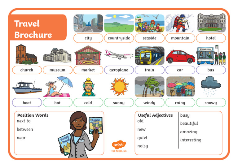 Travel Vocabulary and Brochure Guide | PDF