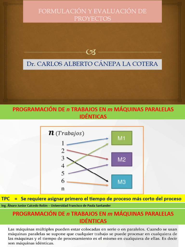 Formulación Y Evaluación de Proyectos Dr. Carlos Alberto Cánepa La