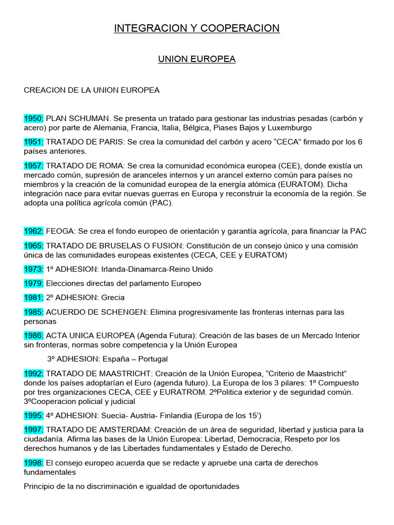 Historia y Estructura de la UE | PDF | Comunidad Económica Europea ...