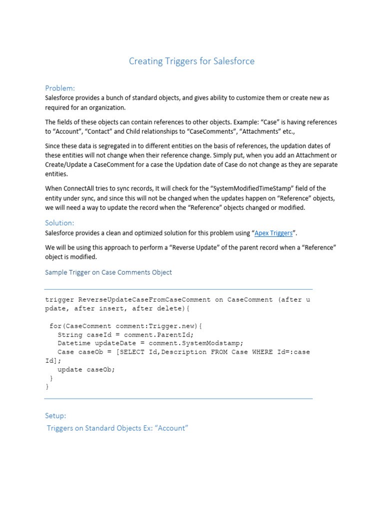 Salesforce Trigger Creation Guide | PDF | Computing | Computer Programming
