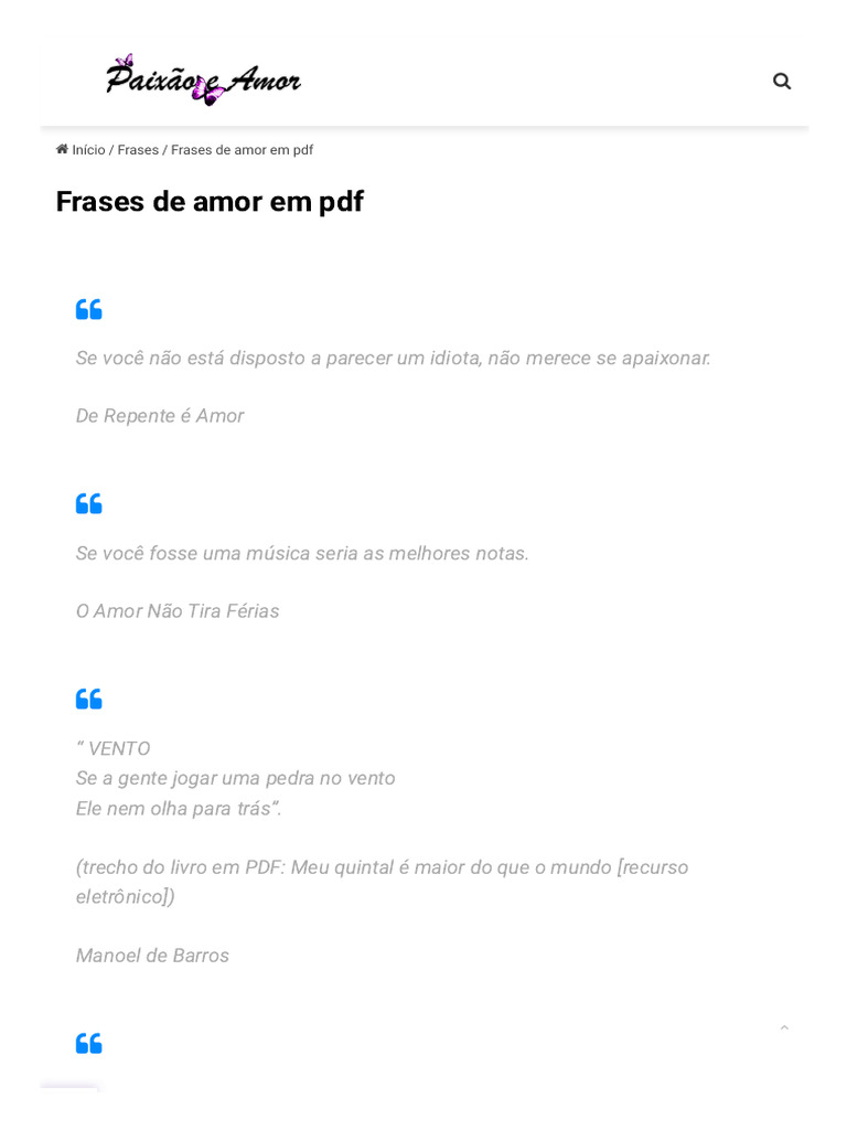 Frases de Amor em PDF para Inspirar | PDF | Amor