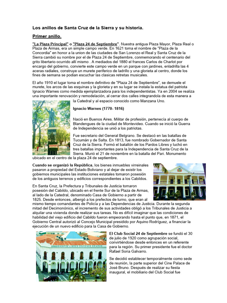 Anillos de Santa Cruz de la Sierra | PDF | Viajes y turismo