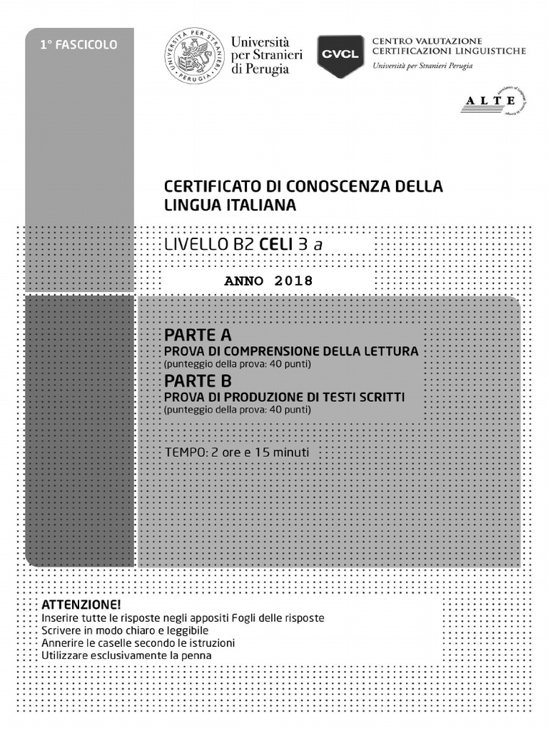 CELI 3 Adolescenti 2017 | PDF