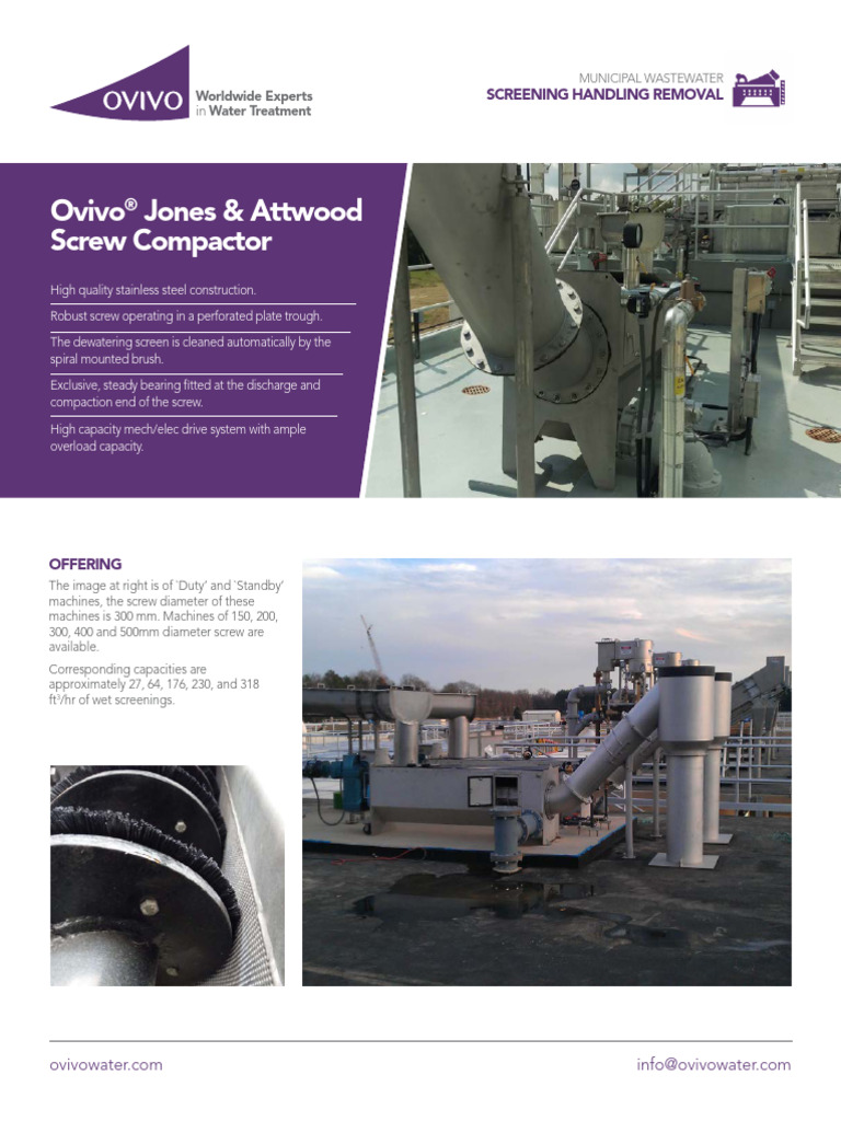Grit Classifier - Ovivo-Jones-and-Attwood-Screw-Compactor-Brochure-0618 ...