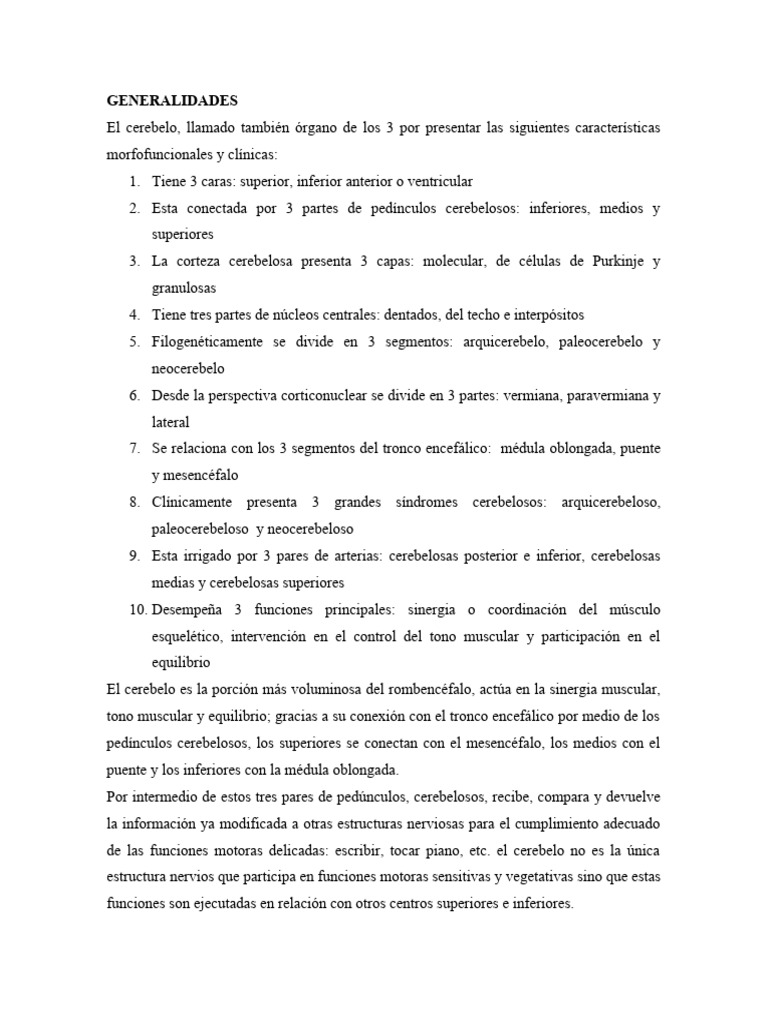 Cerebelo pdf cerebelo neurociencia