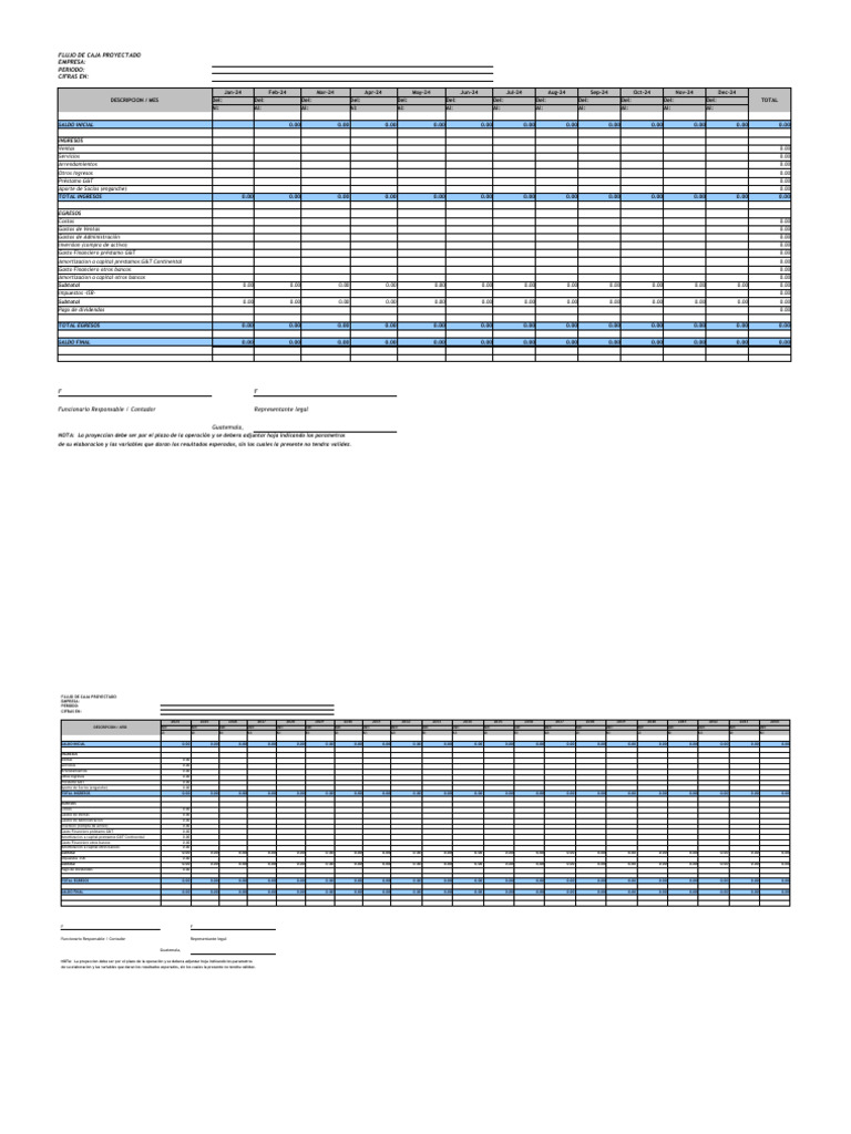 Flujo de Caja Proyectado | PDF | Economias | Dinero