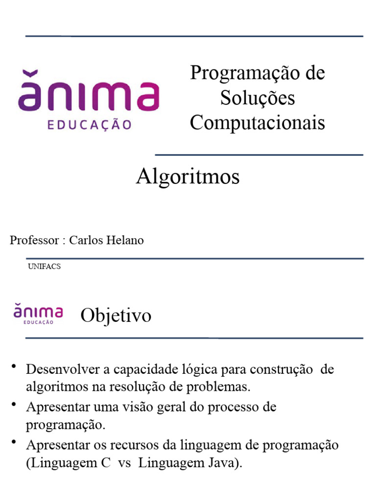 Algoritmos e Programação em C e Java | PDF | Linguagem de programação ...