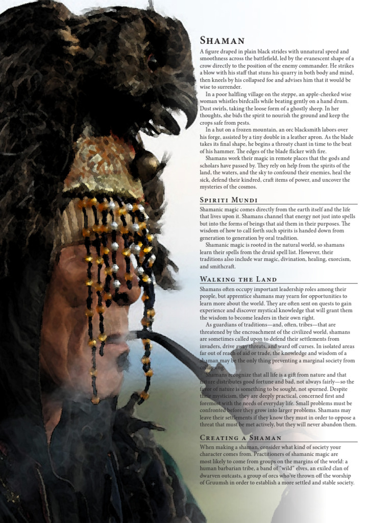 D&D 5E Shaman Class v2.0 | PDF | Shamanism | Desert