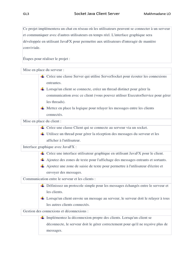 Chat en réseau avec JavaFX et Sockets | PDF | Serveur (Informatique ...