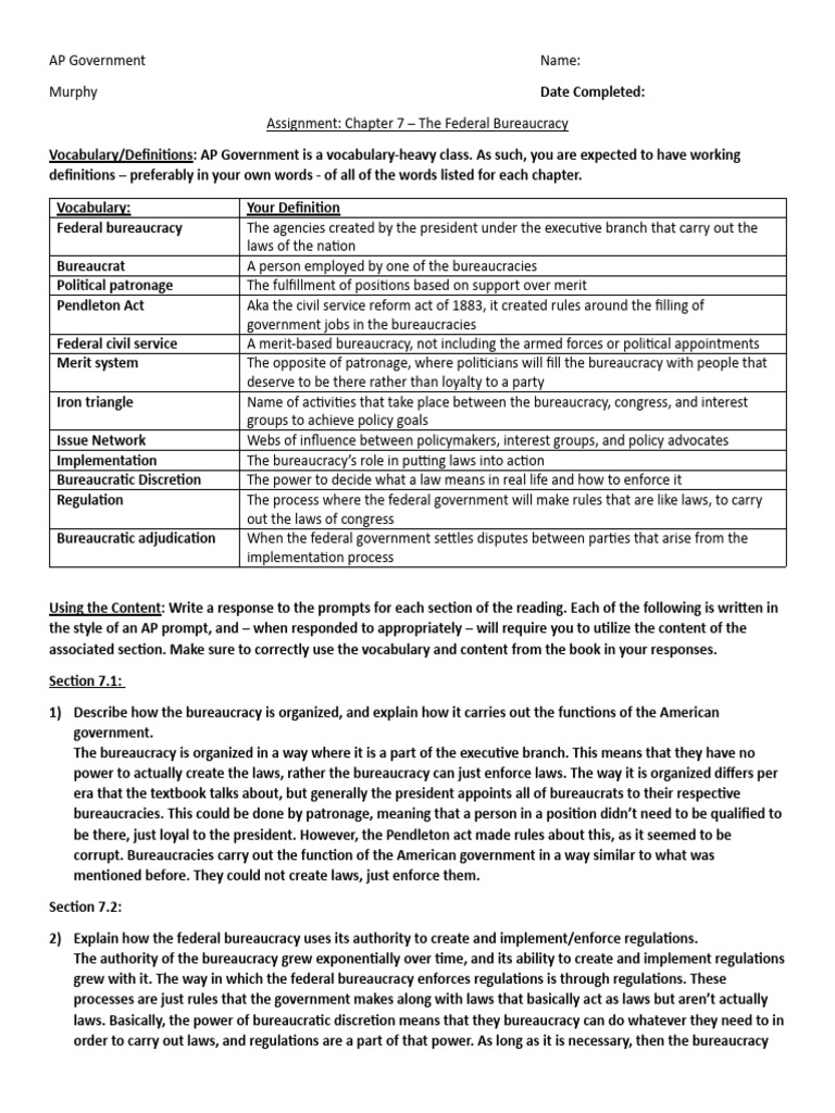 Chapter 7 | PDF | Bureaucracy | Civil Service