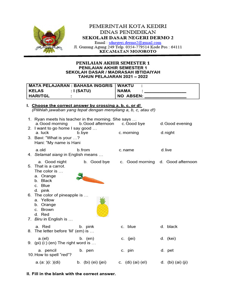 Kelas 1 Bahasa Inggris Pdf