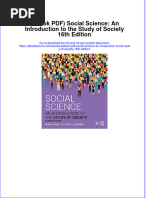 (Ebook PDF) (Ebook PDF) Social Science: An Introduction To The Study of Society 16th Edition All Chapter