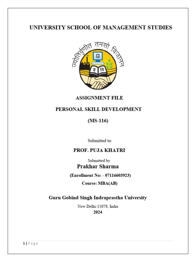 Personal Skill Development Assignment | PDF | Black Rock | Artificial ...