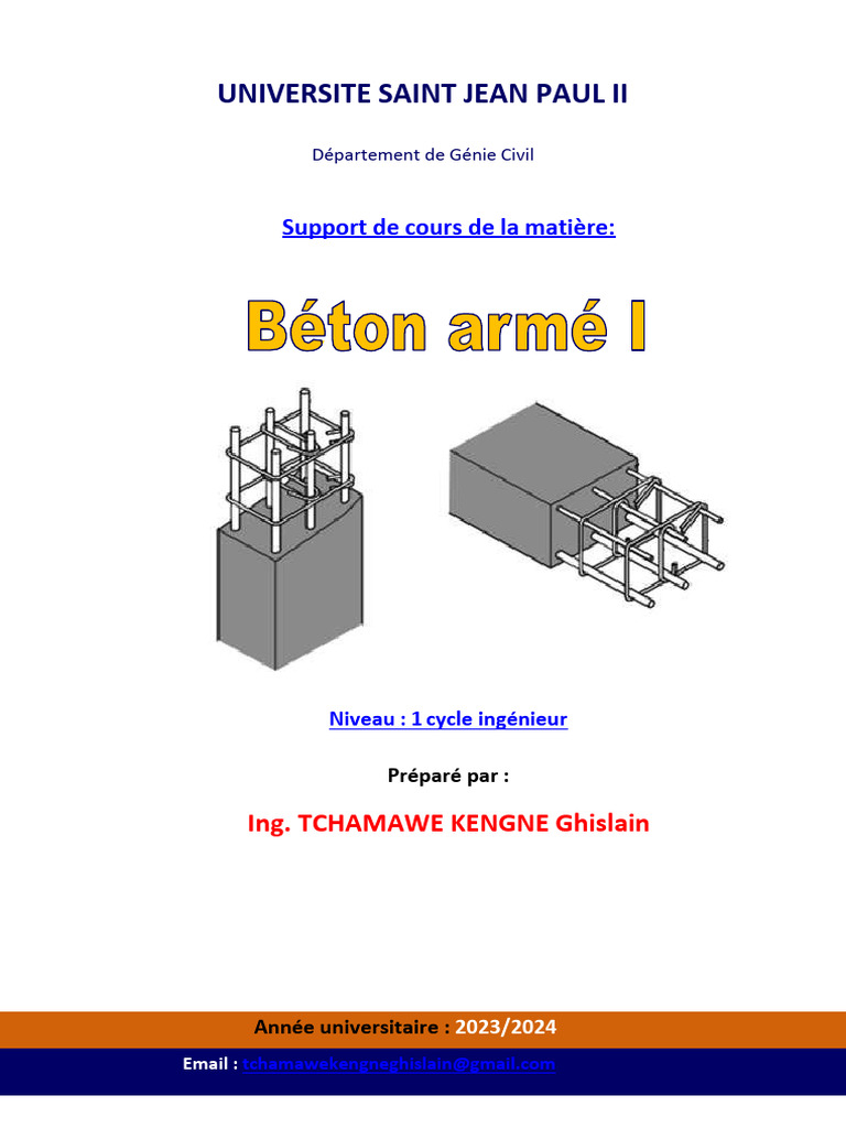 Cours de Béton Armé I - Génie Civil | PDF | Béton | Béton armé