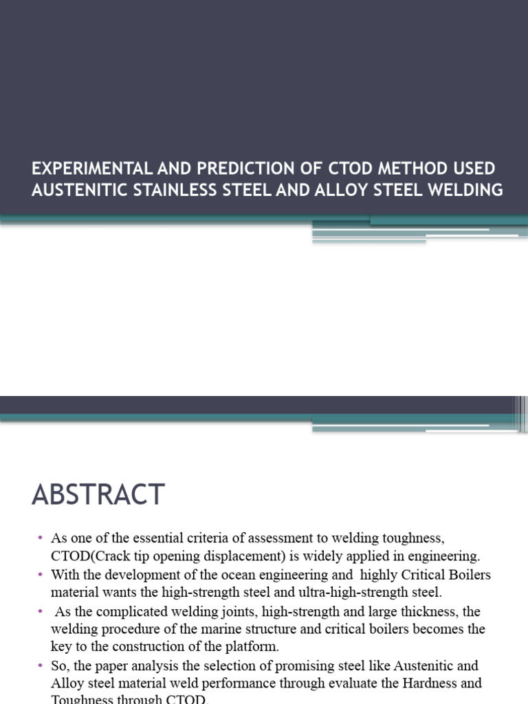 CTOD Method for Welding Steel Analysis | PDF