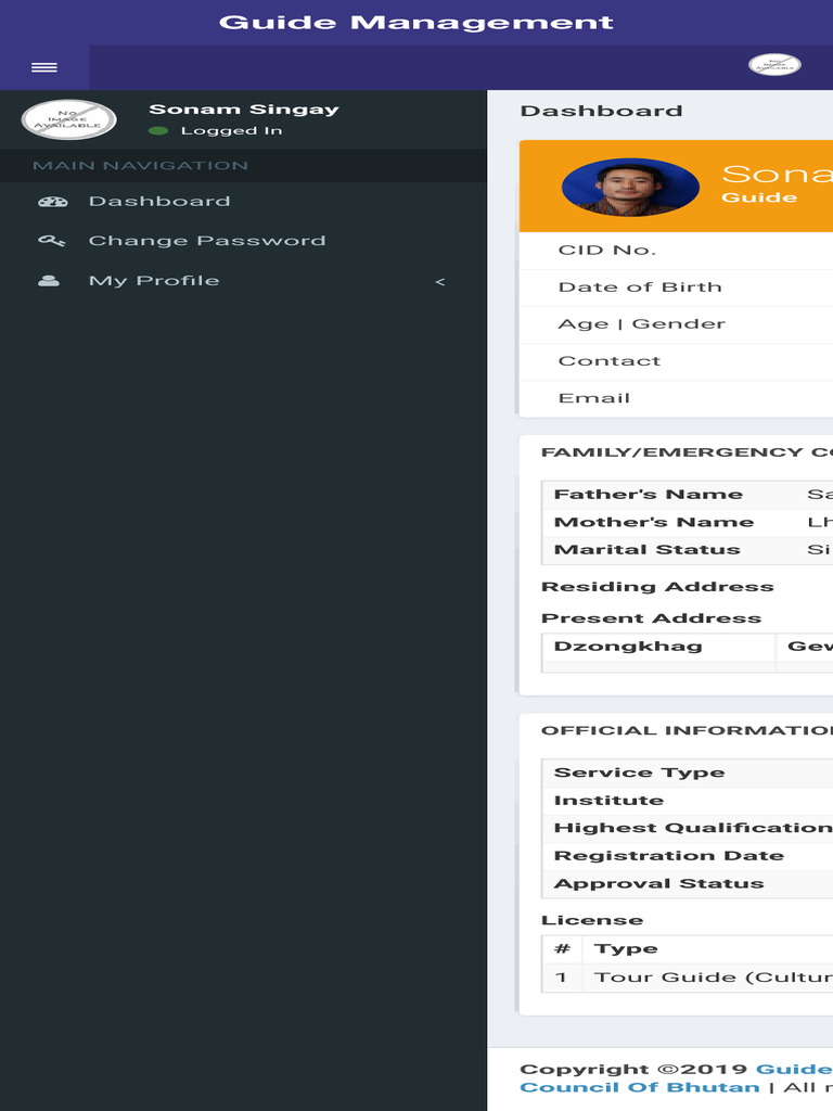 GMS Guide Registration Dashboard | PDF