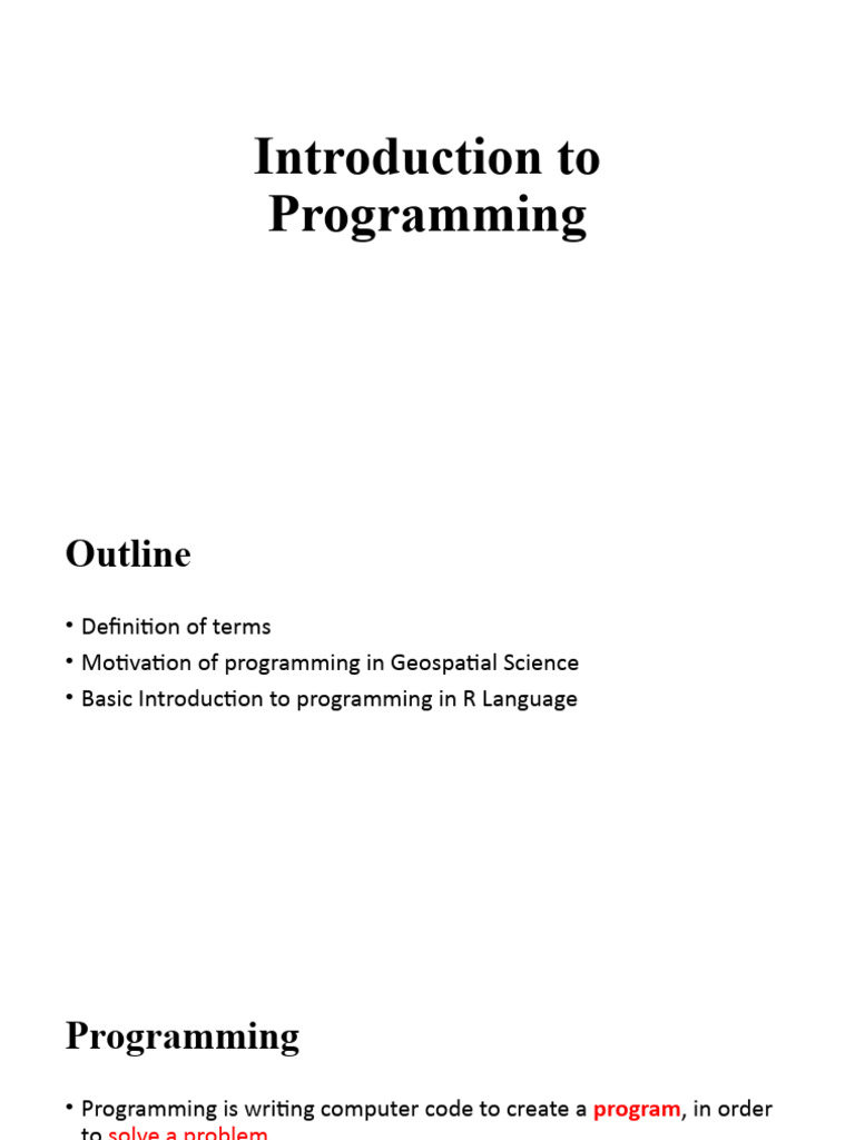 Introduction to Programming | PDF