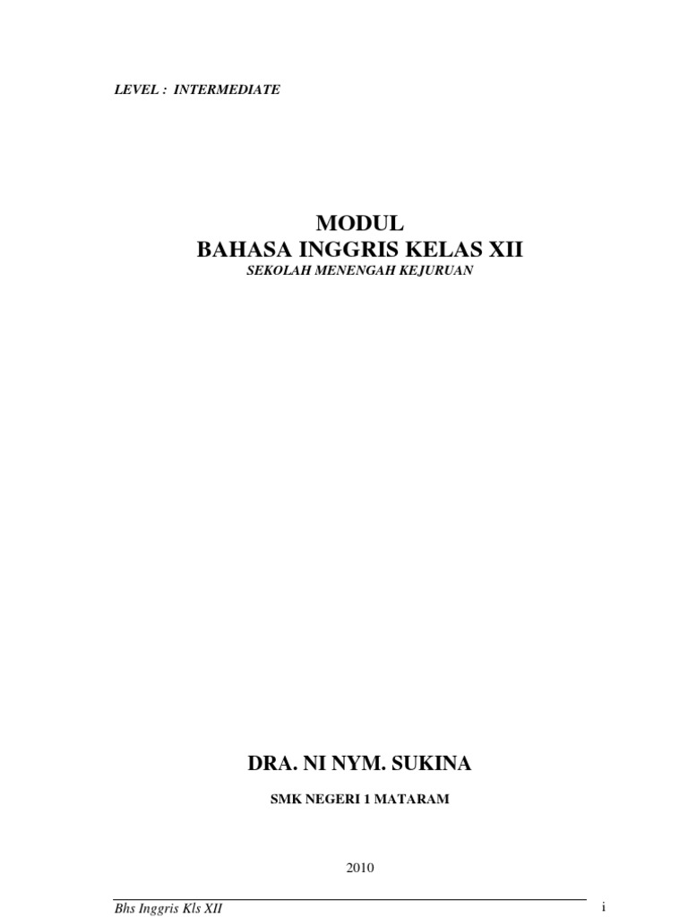Bhs Inggris Kls XII Grammar Language Mechanics