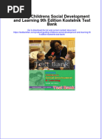(Download PDF) Guiding Childrens Social Development and Learning 9th Edition Kostelnik Test Bank Full Chapter