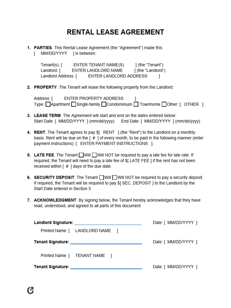 Rental Lease Agreement Template | PDF