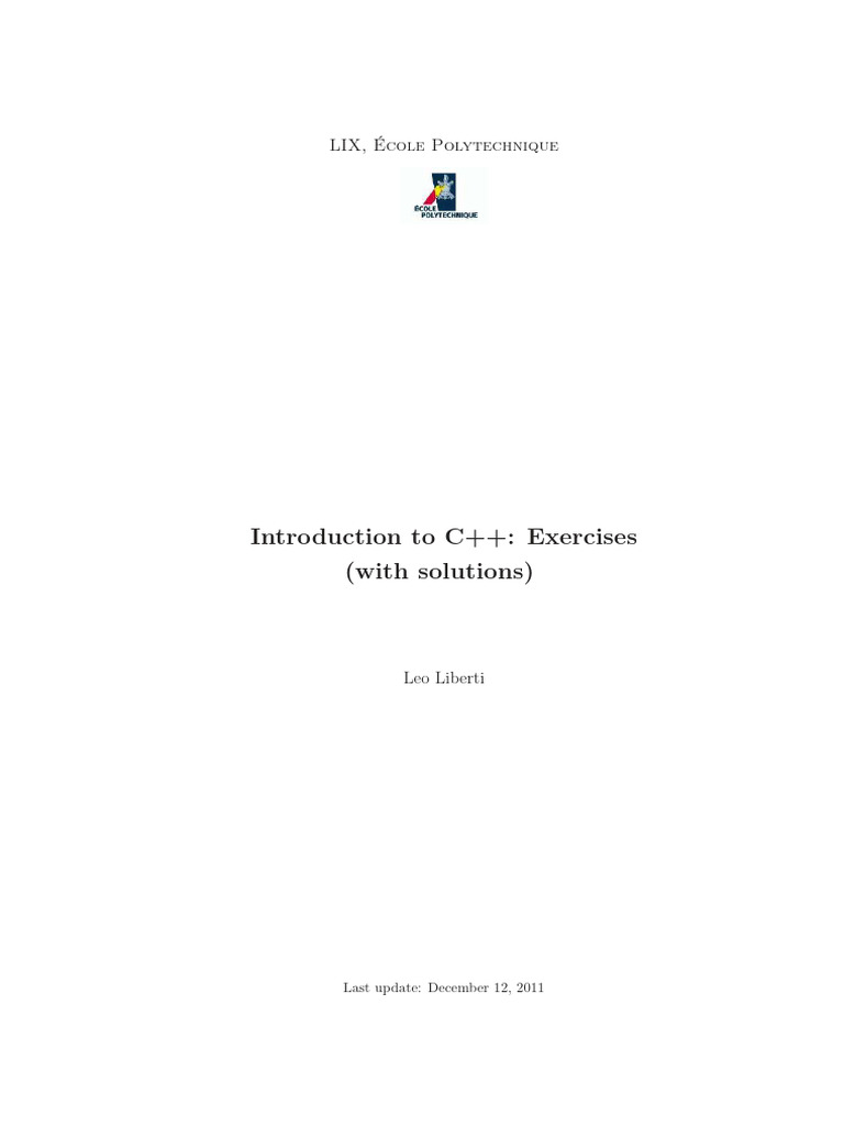 C++ Exercises with Solutions Guide | PDF | Computer Programming ...