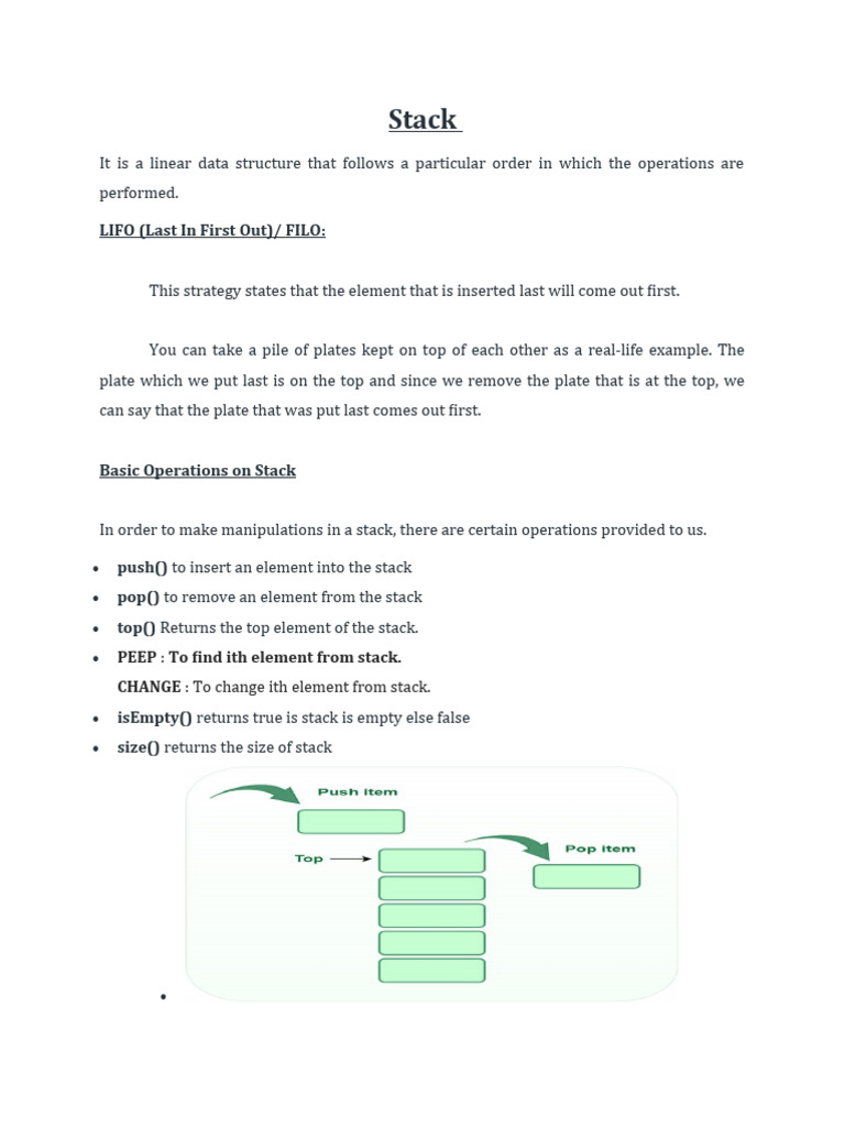 Stack Data Structure in C | PDF | Theoretical Computer Science | Algorithms