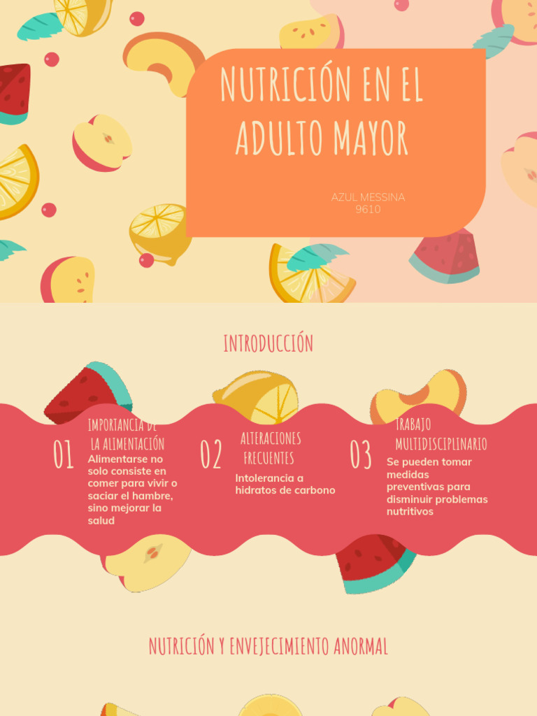 Nutricion en El Adulto Mayor | PDF | Nutrición | Dieta y nutrición