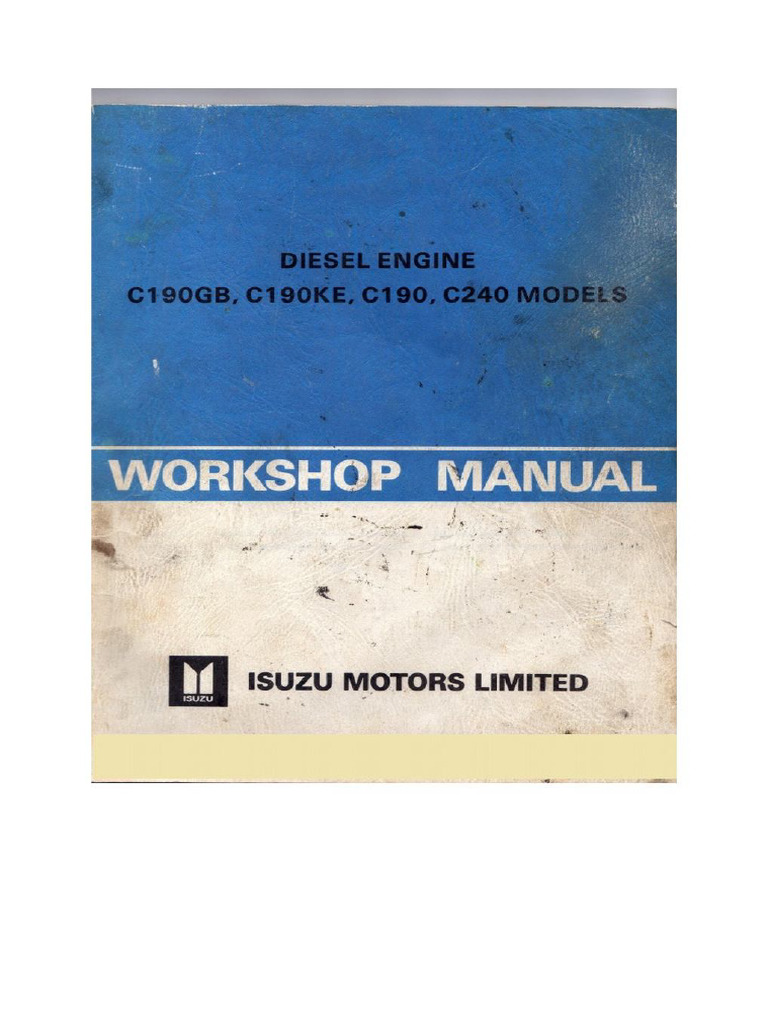 Isuzu c190 Work Shop Repair Manual | PDF