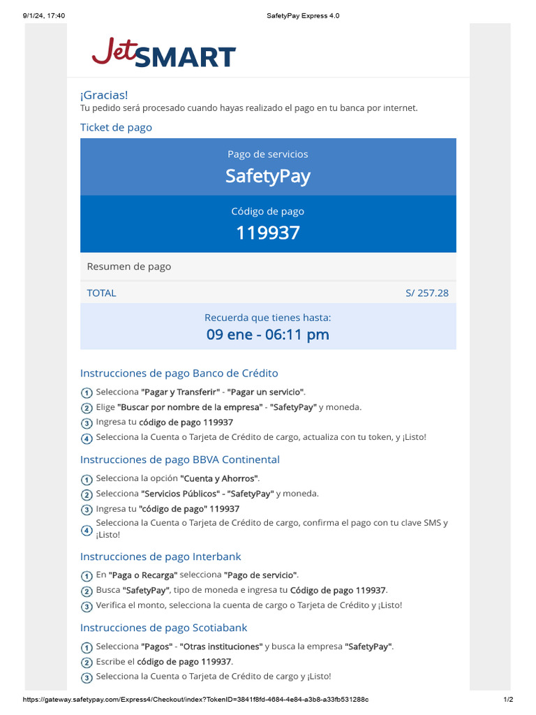 Instrucciones de Pago SafetyPay | PDF | Tarjeta de crédito | Tecnología ...