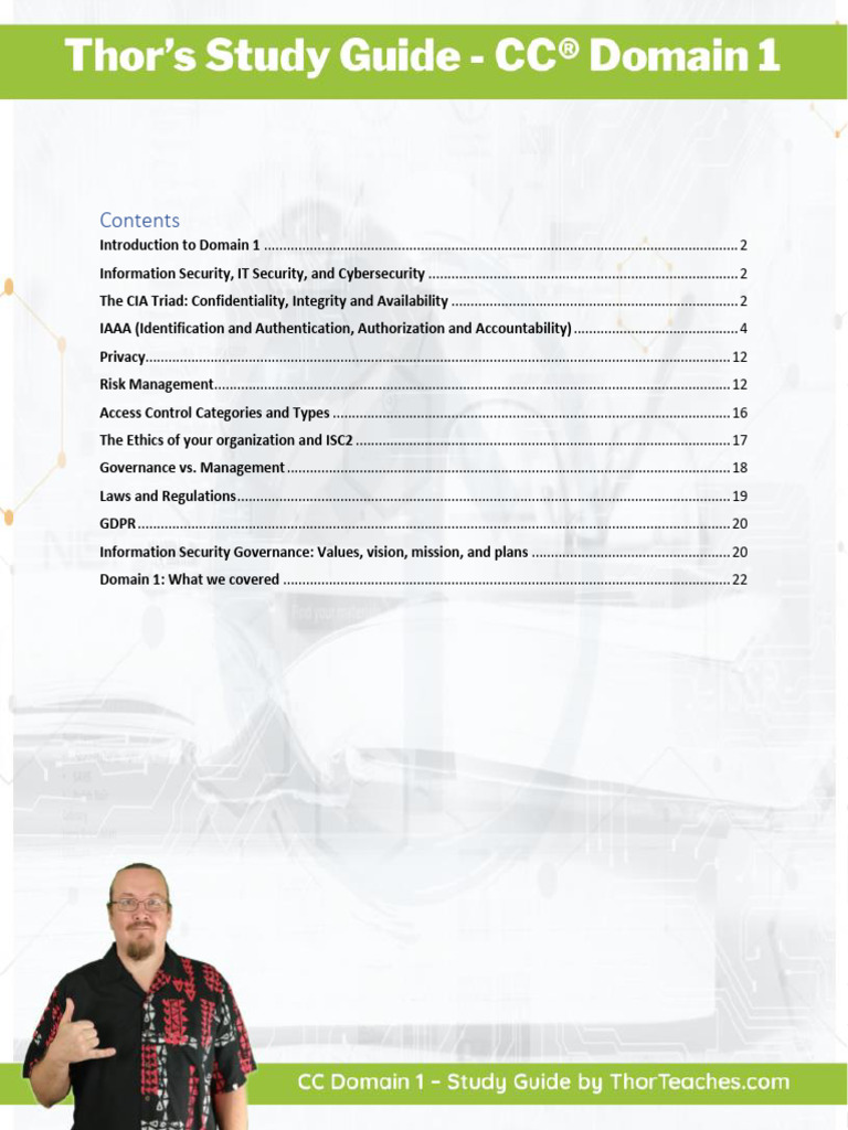 Thor's+Study+Guide+ +CC+Domain+1 | PDF | Information Security | Password