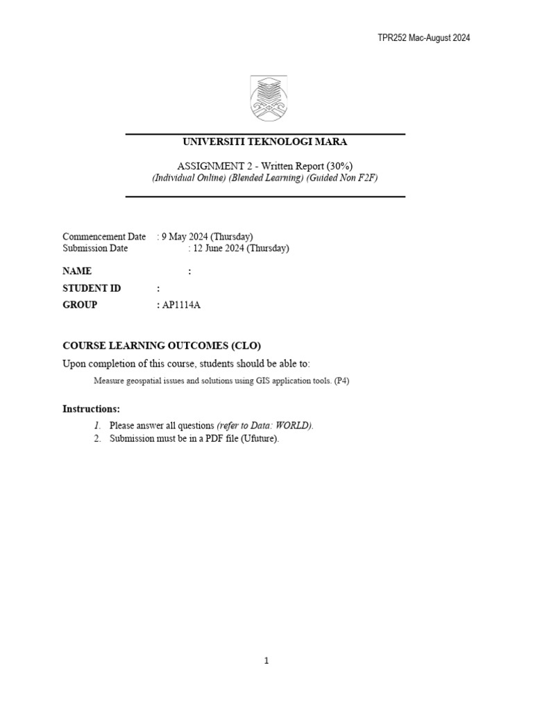 Assignment 2 (30%) Query 6june2024 | PDF | Continent