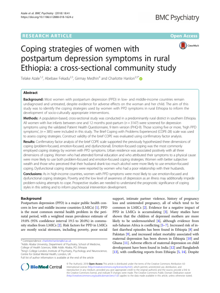 Coping Strategy Among Post Partum | PDF | Postpartum Depression | Major ...